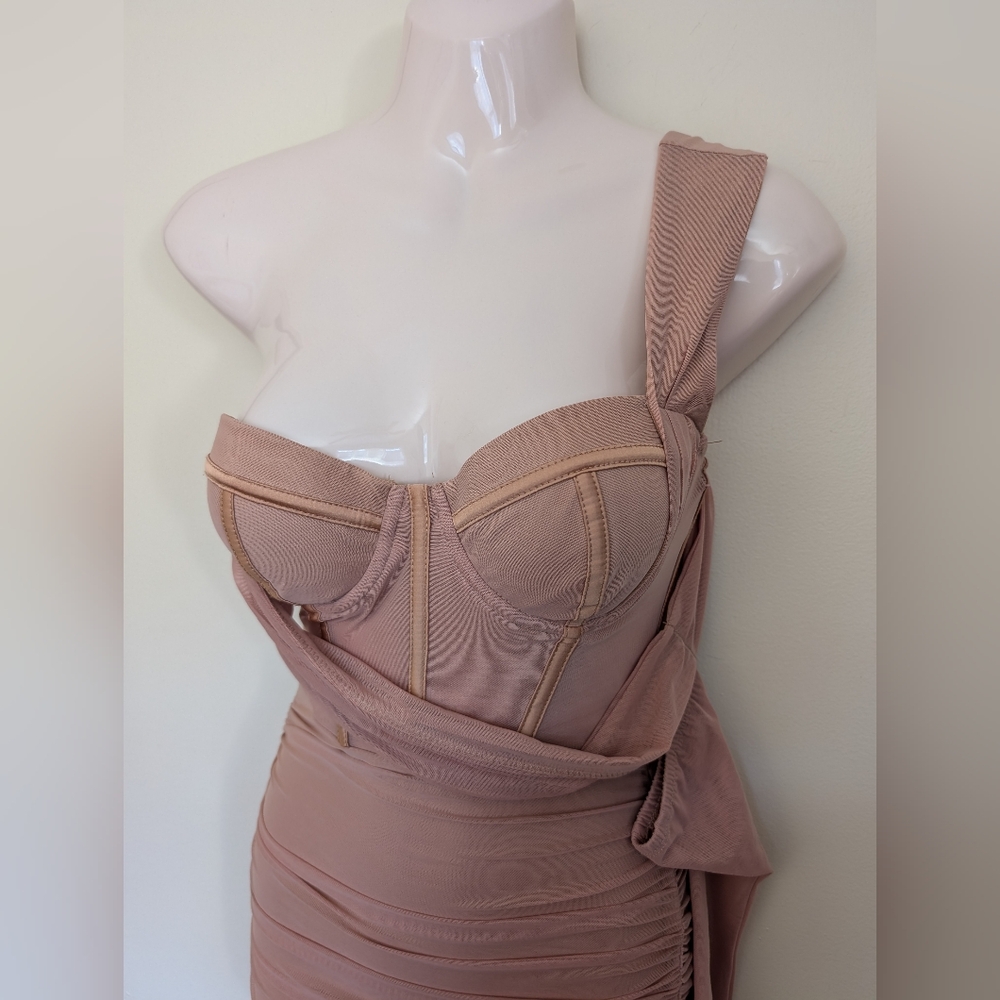 Oh Polly Ruched Mesh Net Dress 2 - Picture 4 of 8